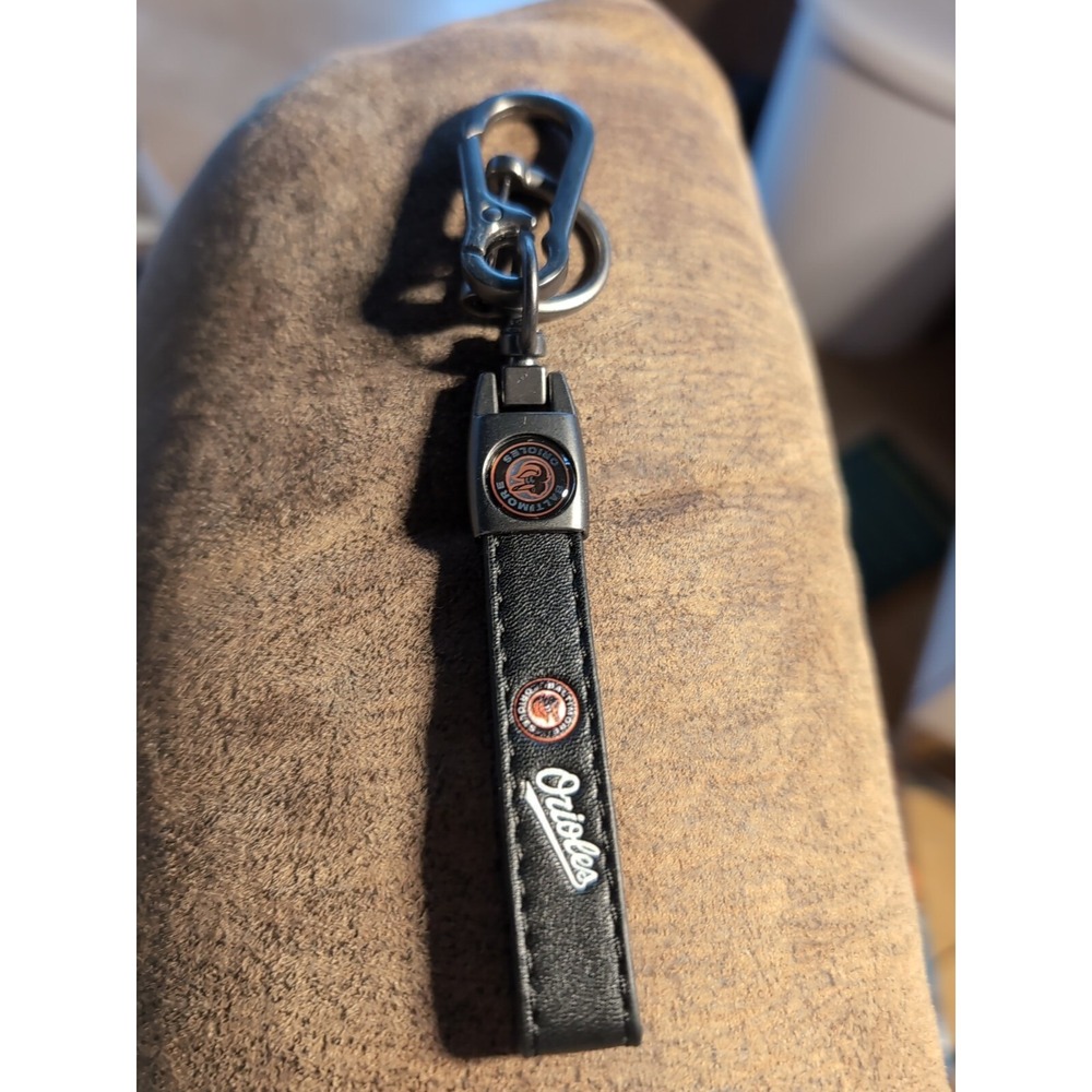 Baltimore Orioles Leather Keychain With Metal Ring